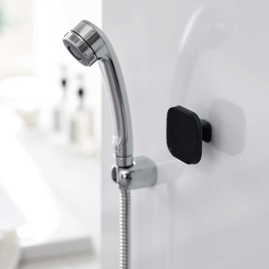 フェイシャルブラシ 山崎実業 正規品 tower タワー マグネットシリコーンフェイシャルブラシ フェイスブラシ  10615 ブラック | tower