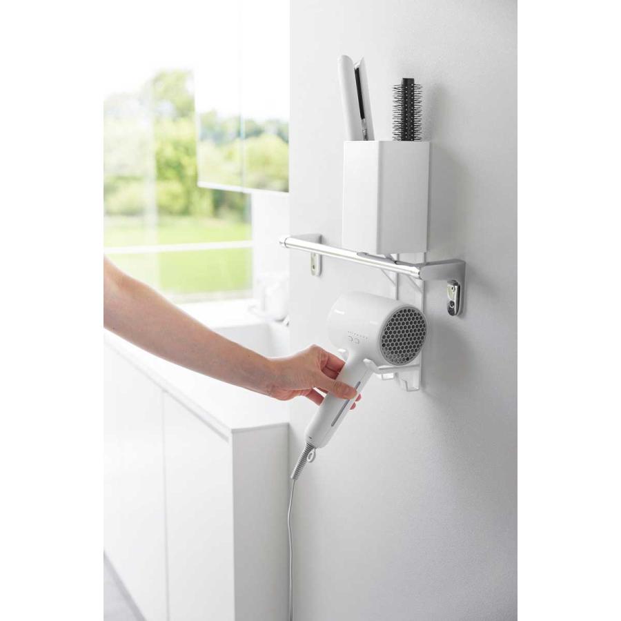 ドライヤーホルダー 山崎実業 正規品 tower タワー タオル掛け上ドライヤー&ヘアーアイロンホルダー ドライヤー収納ラック  10545 ホワイト | tower | 05