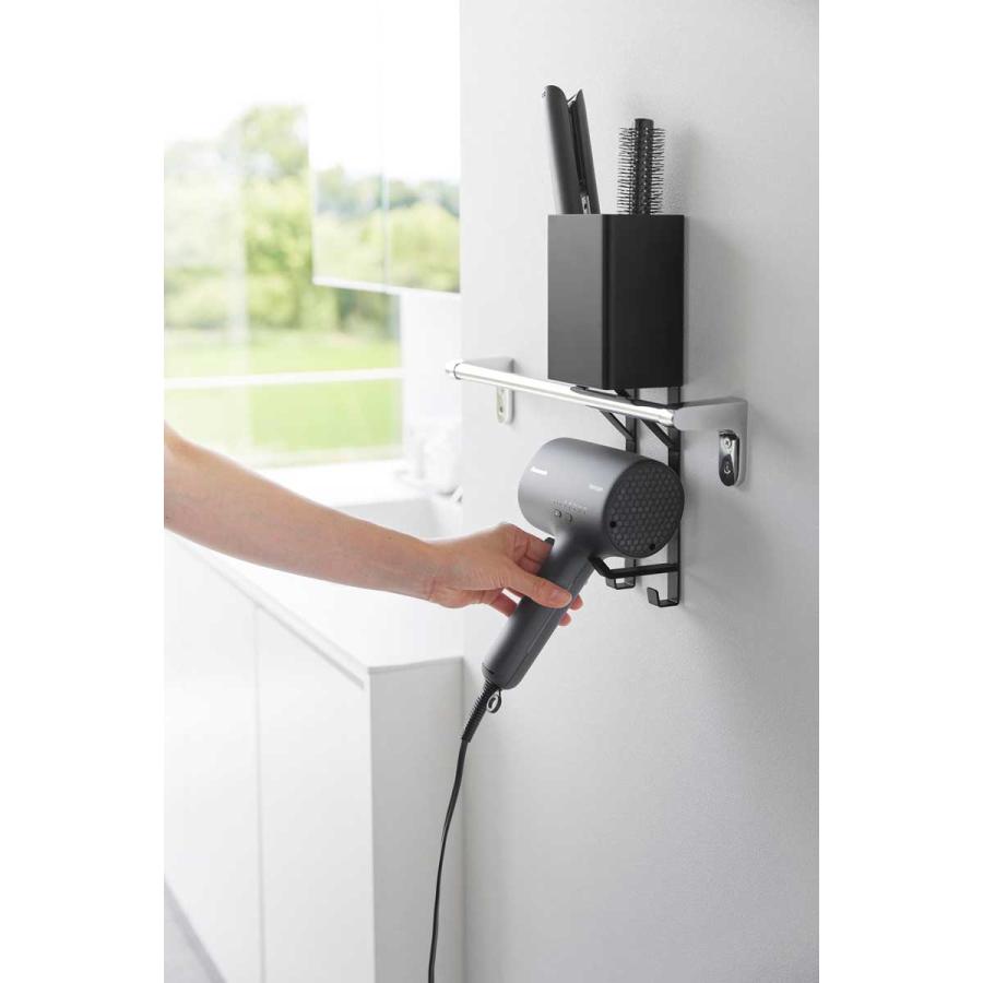 ドライヤーホルダー 山崎実業 正規品 tower タワー タオル掛け上ドライヤー&ヘアーアイロンホルダー ドライヤー収納ラック  10546 ブラック | tower | 05