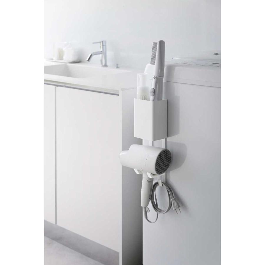 ドライヤーホルダー 山崎実業 正規品 tower タワー マグネットドライヤー&ヘアーアイロンホルダー ドライヤー収納ラック  10547 ホワイト | tower | 03