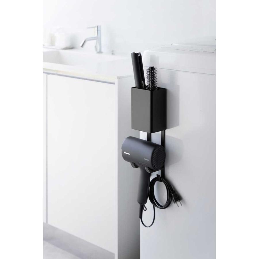 ドライヤーホルダー 山崎実業 正規品 tower タワー マグネットドライヤー&ヘアーアイロンホルダー ドライヤー収納ラック  10548 ブラック | tower | 02