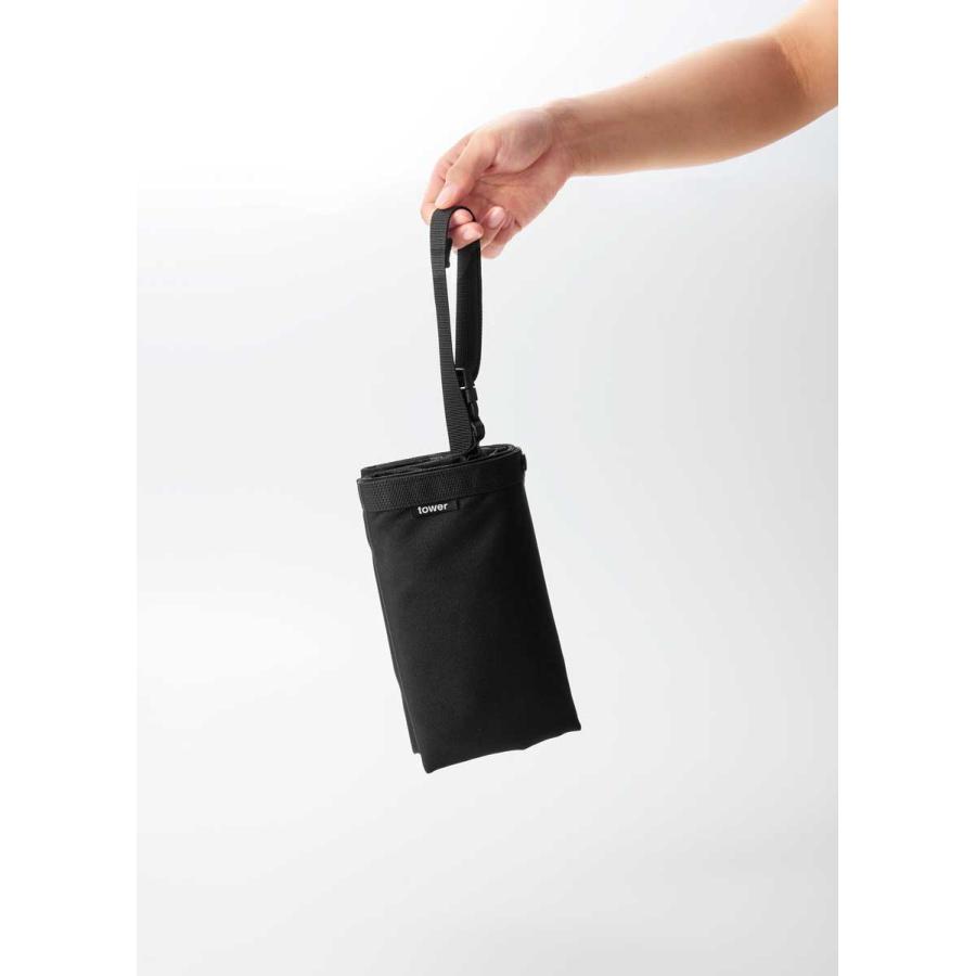 エコバッグ 山崎実業 正規品 tower タワー 量によって調節できる保冷＆保温ショッピングエコバッグ 折りたたみ  10657 ブラック | tower | 07