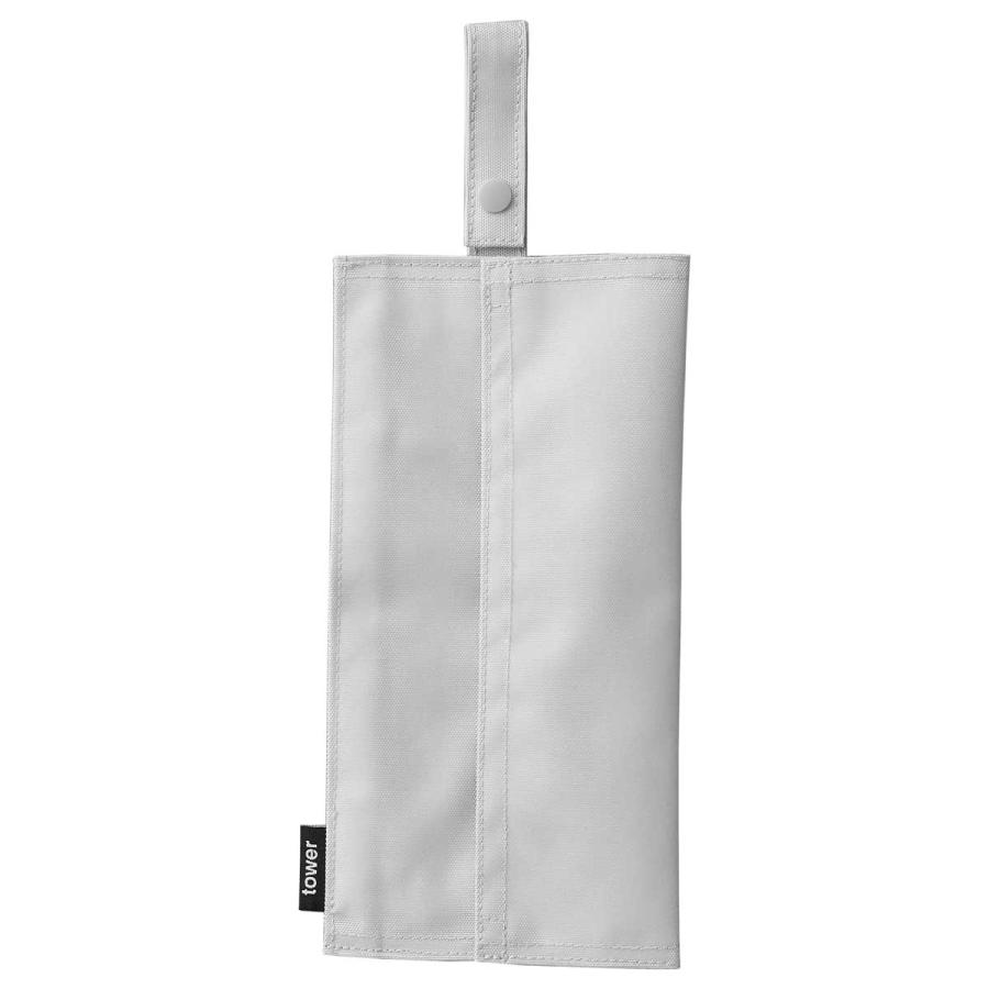 ティッシュケース 山崎実業 正規品 tower タワー くず入れ付き折りたためる携帯ティッシュケース ティッシュカバー  10735 ライトグレー | tower | 01