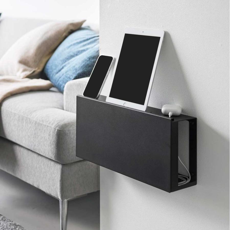 ケーブル収納ケース 山崎実業 正規品 tower タワー コンセントごと隠せる壁付けケーブルラック ケーブルボックス 配線整理  10786 ブラック | tower