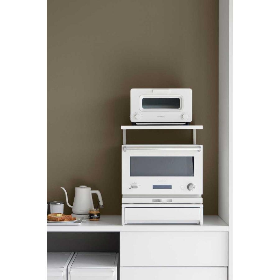 家電下ラック 山崎実業 正規品 tower タワー 引き出し付きキッチン家電下ラック 2段 キッチンラック 収納用品  10654 ホワイト | tower | 05