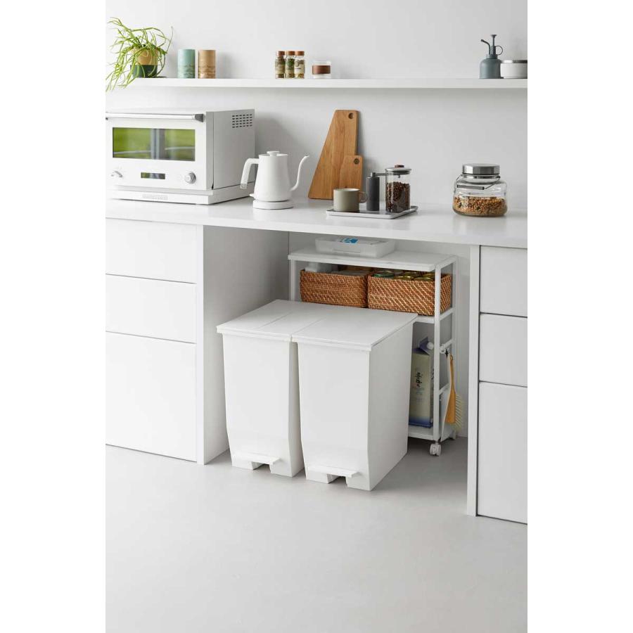 キッチンワゴン 山崎実業 正規品 tower タワー ゴミ箱裏スリムワゴン キッチンワゴン キッチンラック  10765 ホワイト | tower | 02