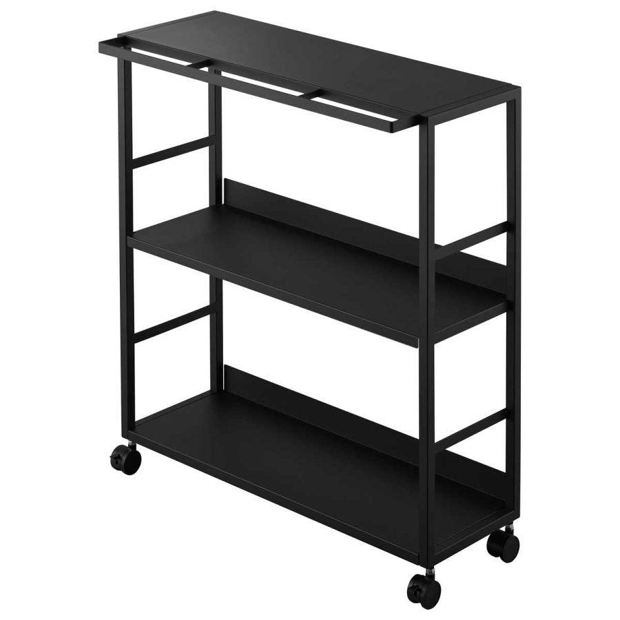 キッチンワゴン 山崎実業 正規品 tower タワー ゴミ箱裏スリムワゴン キッチンワゴン キッチンラック  10766 ブラック | tower | 01