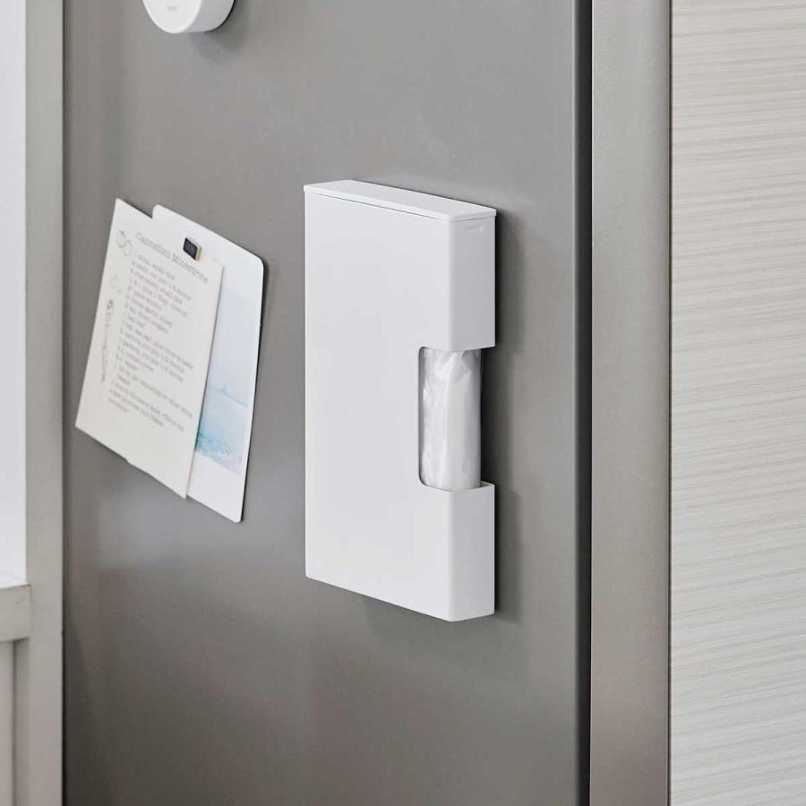 ポリ袋ストッカー 山崎実業 正規品 tower タワー マグネットスリムポリ袋収納ホルダー S ポリ袋収納ケース  10509 ホワイト | tower