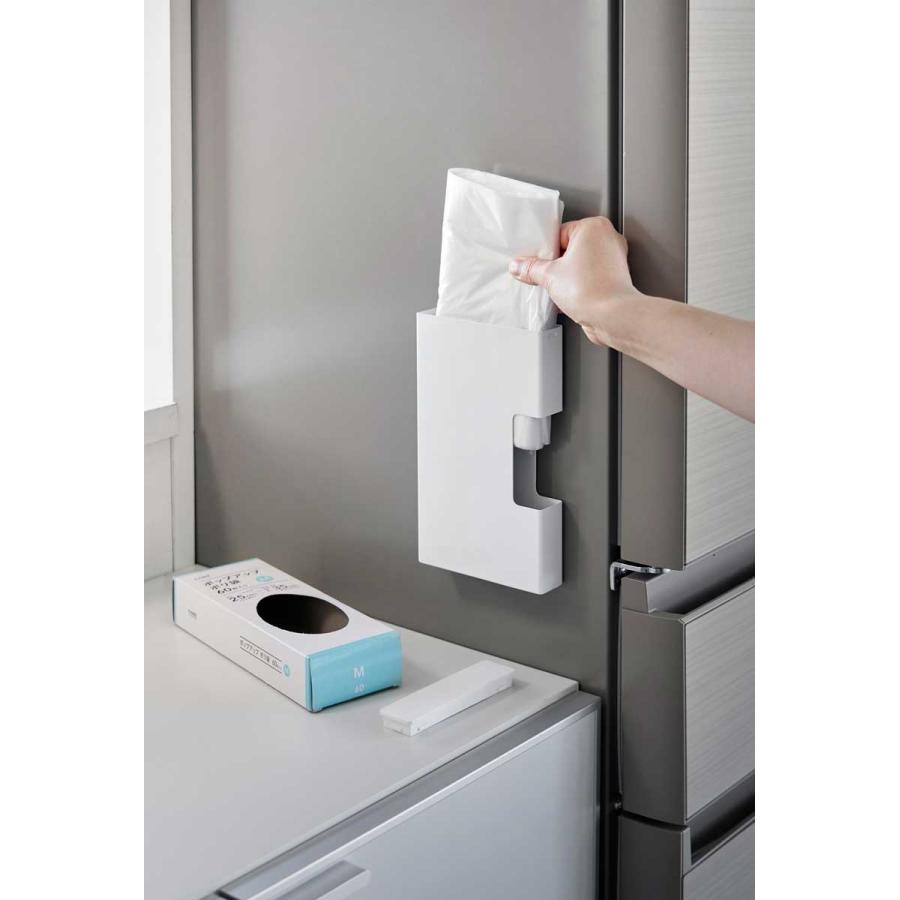 ポリ袋ストッカー 山崎実業 正規品 tower タワー マグネットスリムポリ袋収納ホルダー S ポリ袋収納ケース  10509 ホワイト | tower | 03