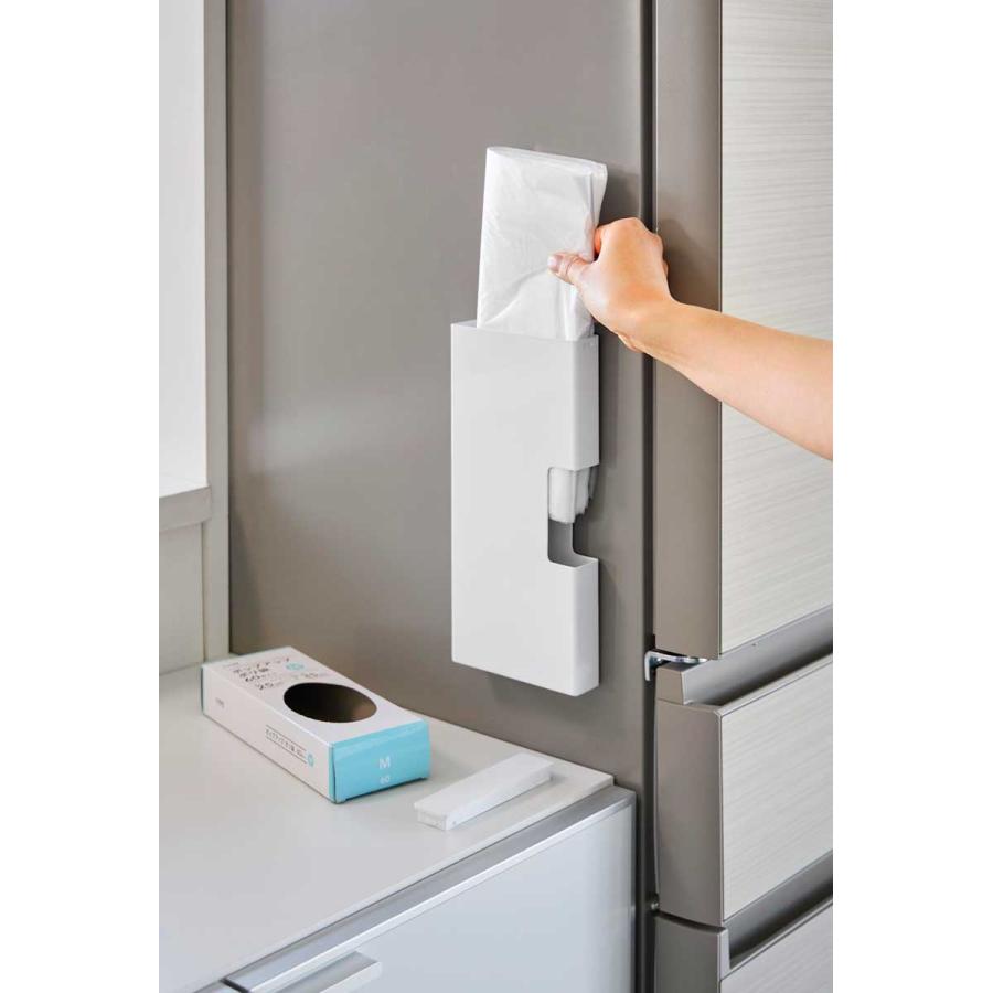 ポリ袋ストッカー 山崎実業 正規品 tower タワー マグネットスリムポリ袋収納ホルダー M ポリ袋収納ケース  10511 ホワイト | tower | 03