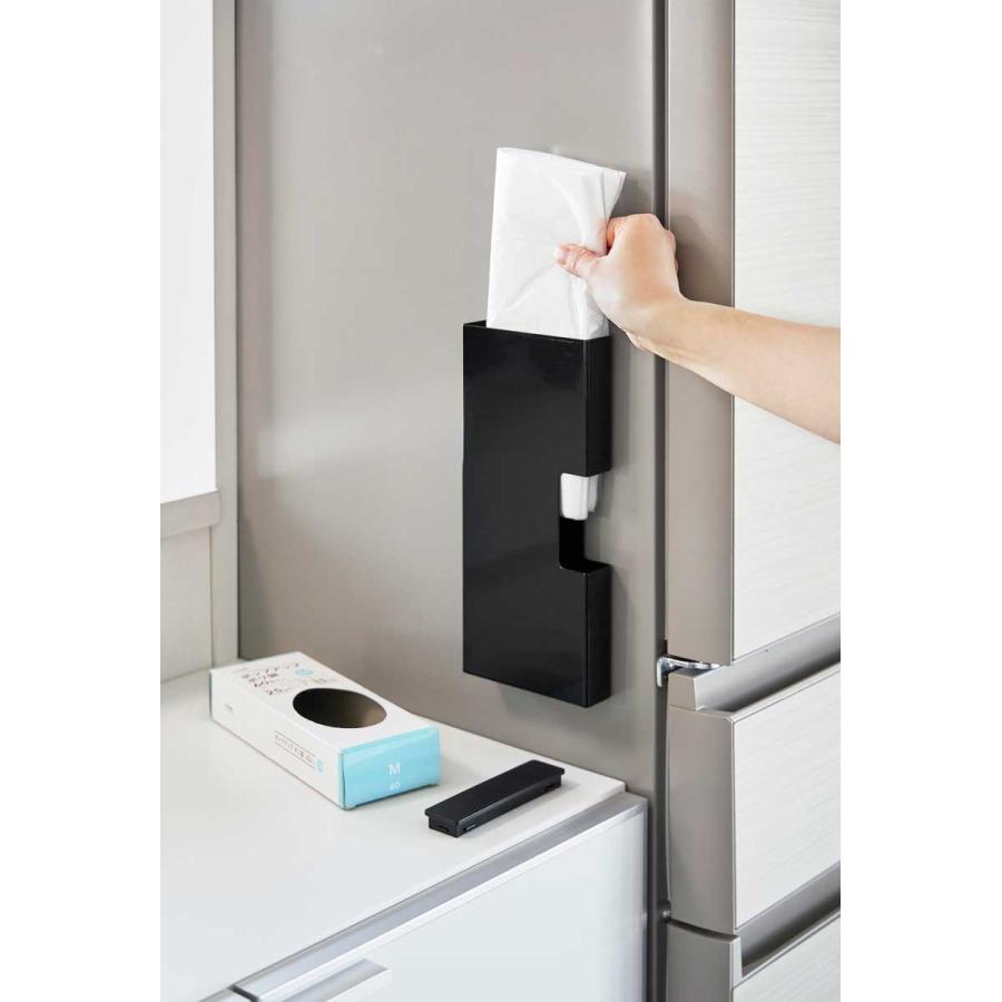 ポリ袋ストッカー 山崎実業 正規品 tower タワー マグネットスリムポリ袋収納ホルダー M ポリ袋収納ケース  10512 ブラック | tower | 03