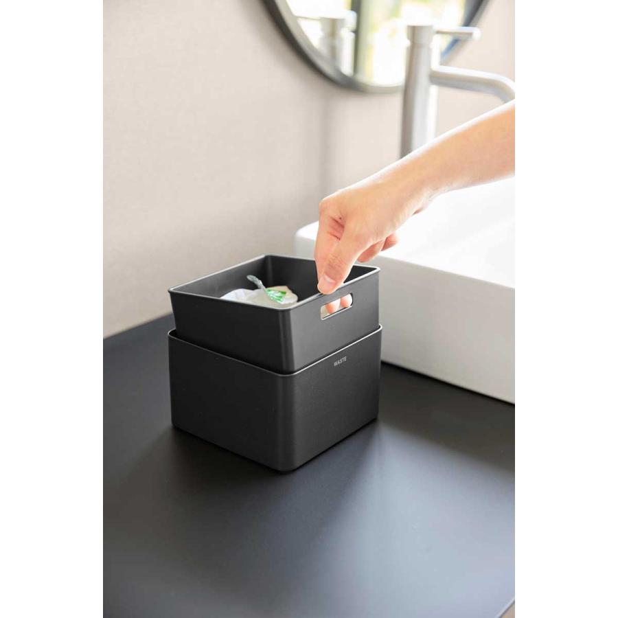 ゴミ箱 山崎実業 正規品 tower タワー インナーボックス付き洗面室用ゴミ箱 ダストボックス ごみ箱  10710 ブラック | tower | 03
