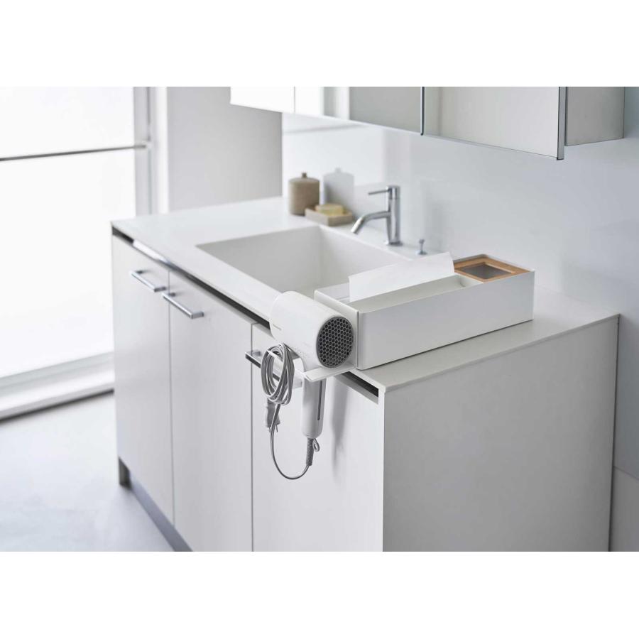 ドライヤーホルダー 山崎実業 正規品 tower タワー ペーパータオルオーガナイザーシリーズドライヤーホルダー ドライヤー収納ラック  10739 ホワイト | tower | 03