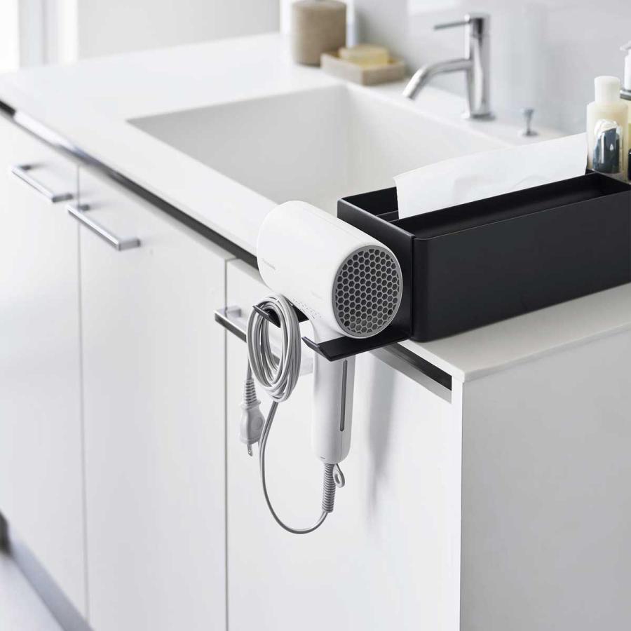 ドライヤーホルダー 山崎実業 正規品 tower タワー ペーパータオルオーガナイザーシリーズドライヤーホルダー ドライヤー収納ラック  10740 ブラック | tower