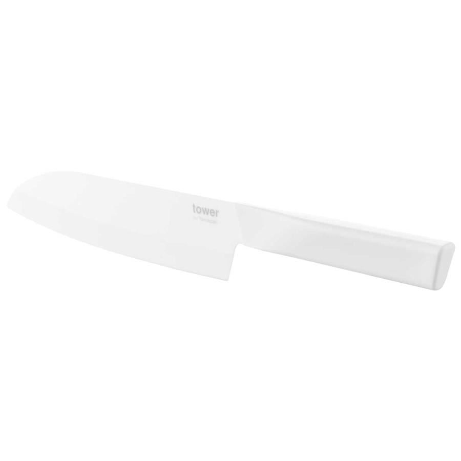 包丁 山崎実業 正規品 tower タワー セラミックナイフ 三徳 16.5cm キッチンナイフ  10121 ホワイト | tower | 01