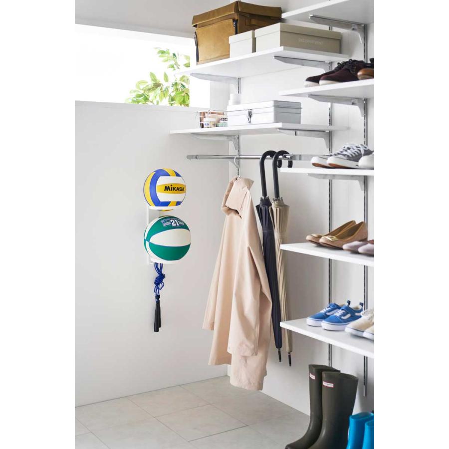 ボールスタンド 山崎実業 正規品 tower タワー 壁付けボール収納 2段 ボール収納  10348 ホワイト | tower | 02