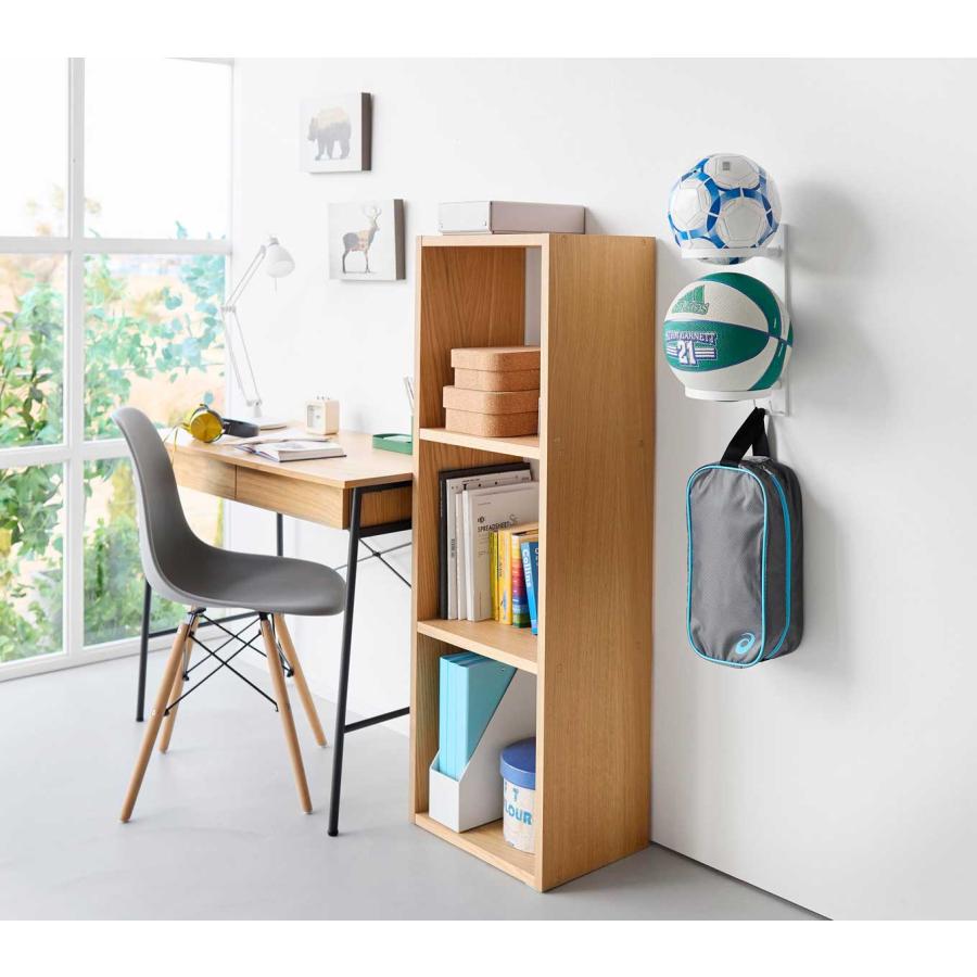 ボールスタンド 山崎実業 正規品 tower タワー 壁付けボール収納 2段 ボール収納  10348 ホワイト | tower | 03