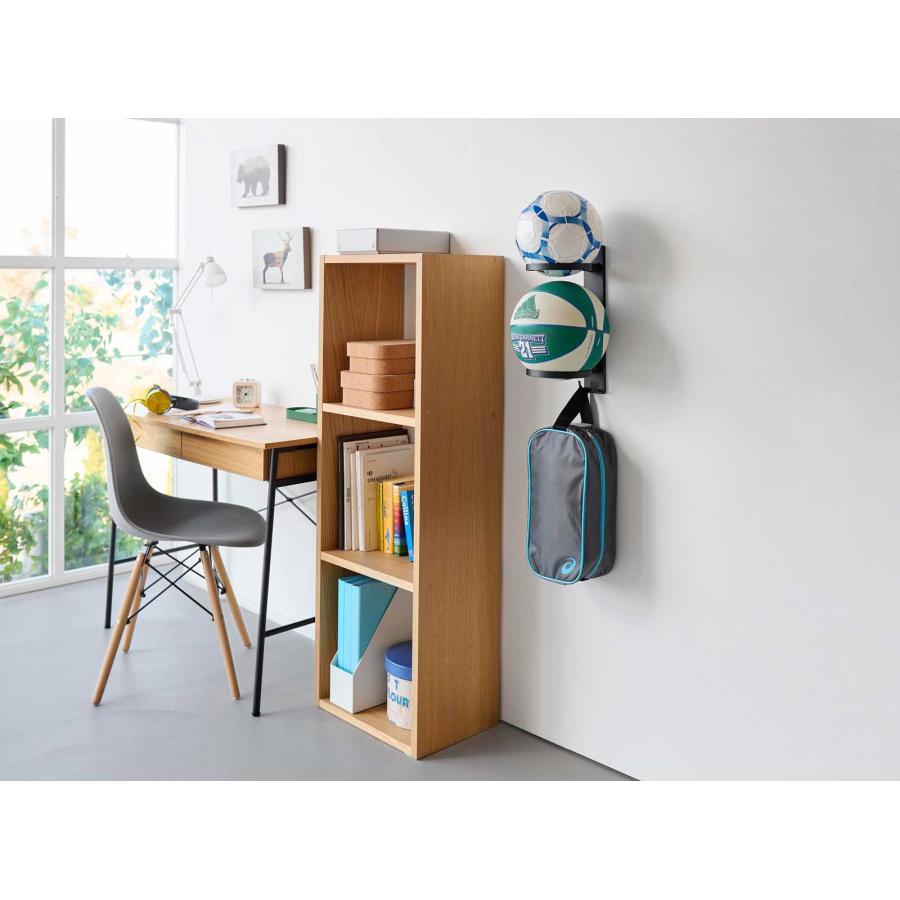 ボールスタンド 山崎実業 正規品 tower タワー 壁付けボール収納 2段 ボール収納  10349 ブラック | tower | 03