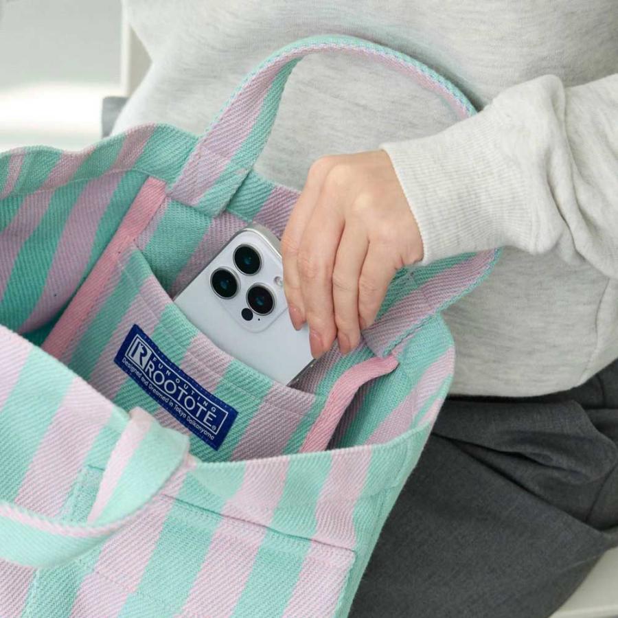 2026新作 トートバッグ 正規品 ROOTOTE ルートート SN.デリ.リサイクルコットン-F トート バッグ DELI 3518 ピンク・ミント | ROOTOTE | 05