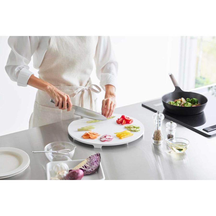 まな板 山崎実業 正規品 tower タワー 食洗機対応マグネット抗菌まな板 ラウンド L カッティングボード 正規販売店 10624 ホワイト | tower | 04