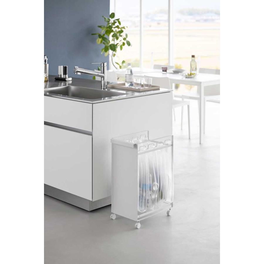 ゴミ箱 山崎実業 正規品 tower タワー 目隠し分別ダストワゴン 4分別 ダストボックス ごみ箱 正規販売店 10618 ホワイト | tower | 02