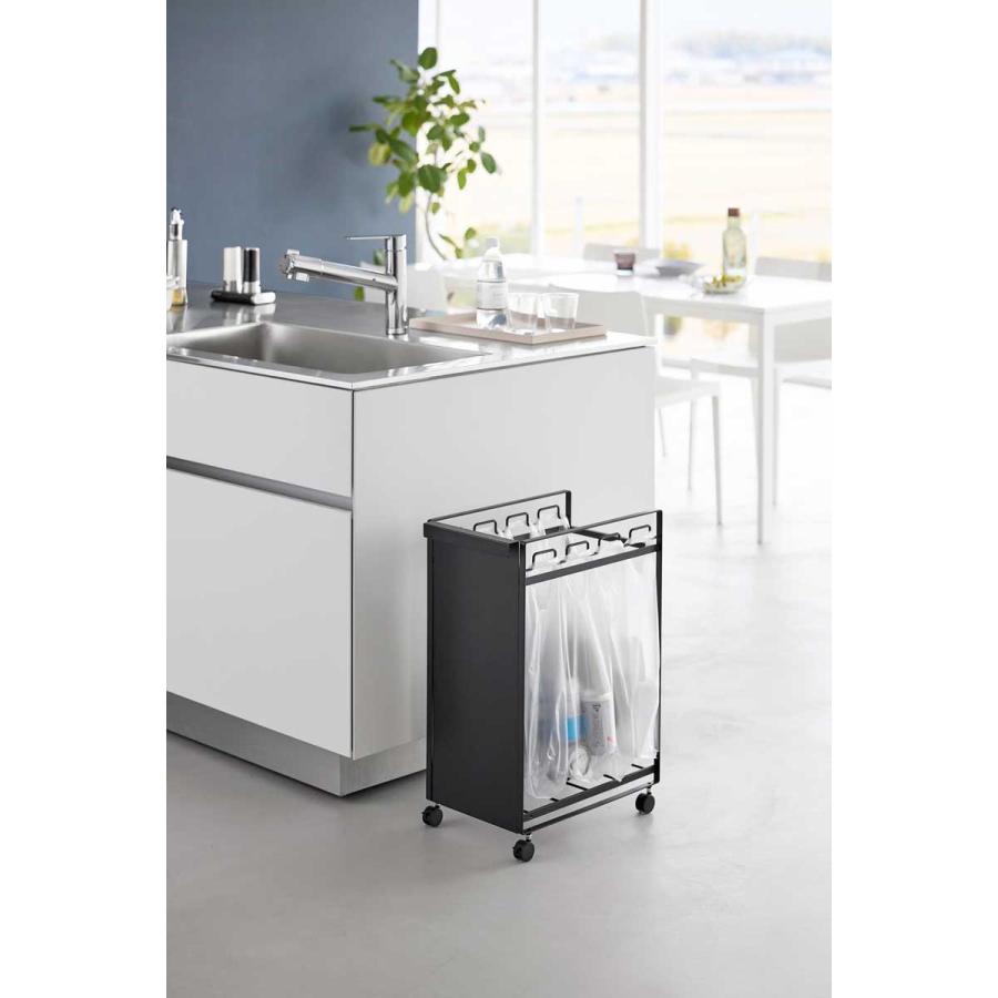 ゴミ箱 山崎実業 正規品 tower タワー 目隠し分別ダストワゴン 4分別 ダストボックス ごみ箱 正規販売店 10619 ブラック | tower | 02