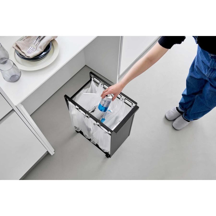 ゴミ箱 山崎実業 正規品 tower タワー 目隠し分別ダストワゴン 4分別 ダストボックス ごみ箱 正規販売店 10619 ブラック | tower | 04