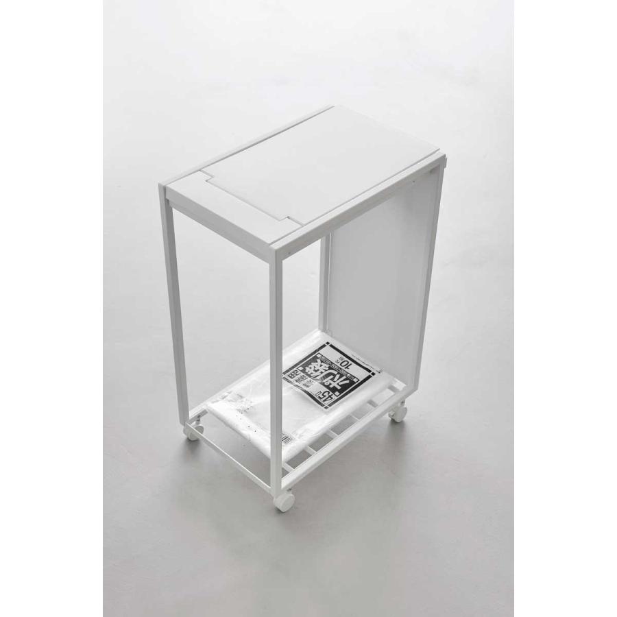 ゴミ箱 山崎実業 正規品 tower タワー スリム蓋付き目隠しダストワゴン 45L ダストボックス ごみ箱 正規販売店 10639 ホワイト | tower | 06