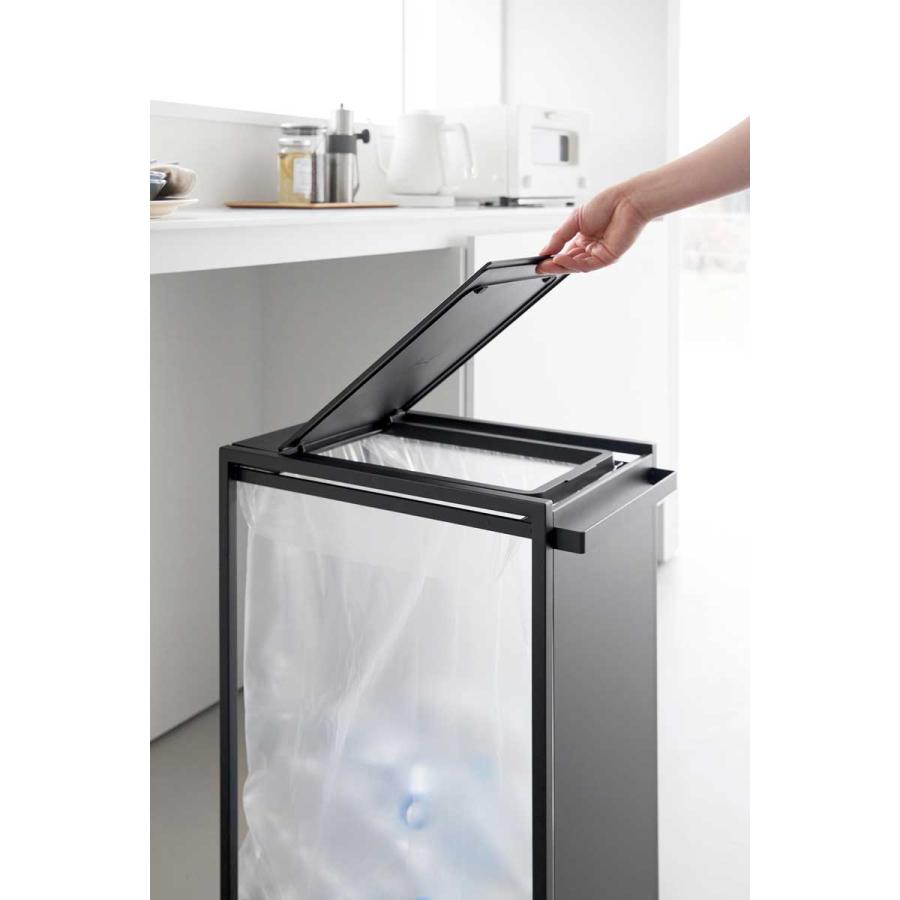 ゴミ箱 山崎実業 正規品 tower タワー スリム蓋付き目隠しダストワゴン 45L ダストボックス ごみ箱 正規販売店 10640 ブラック | tower | 03