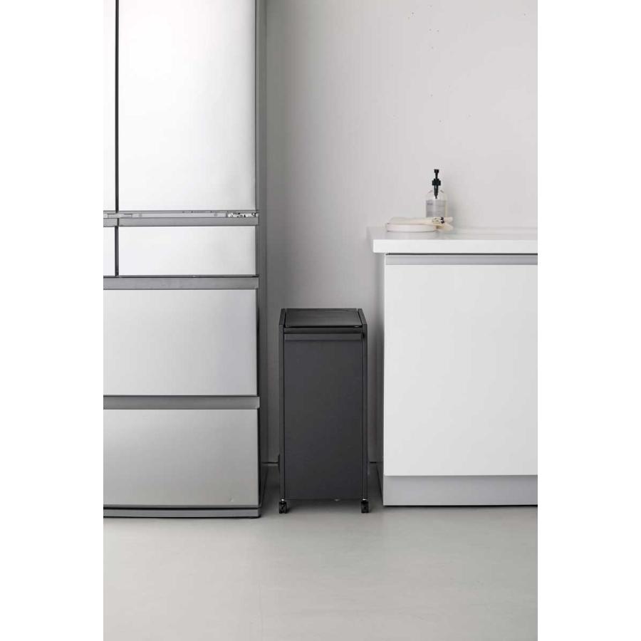 ゴミ箱 山崎実業 正規品 tower タワー スリム蓋付き目隠しダストワゴン 45L ダストボックス ごみ箱 正規販売店 10640 ブラック | tower | 05