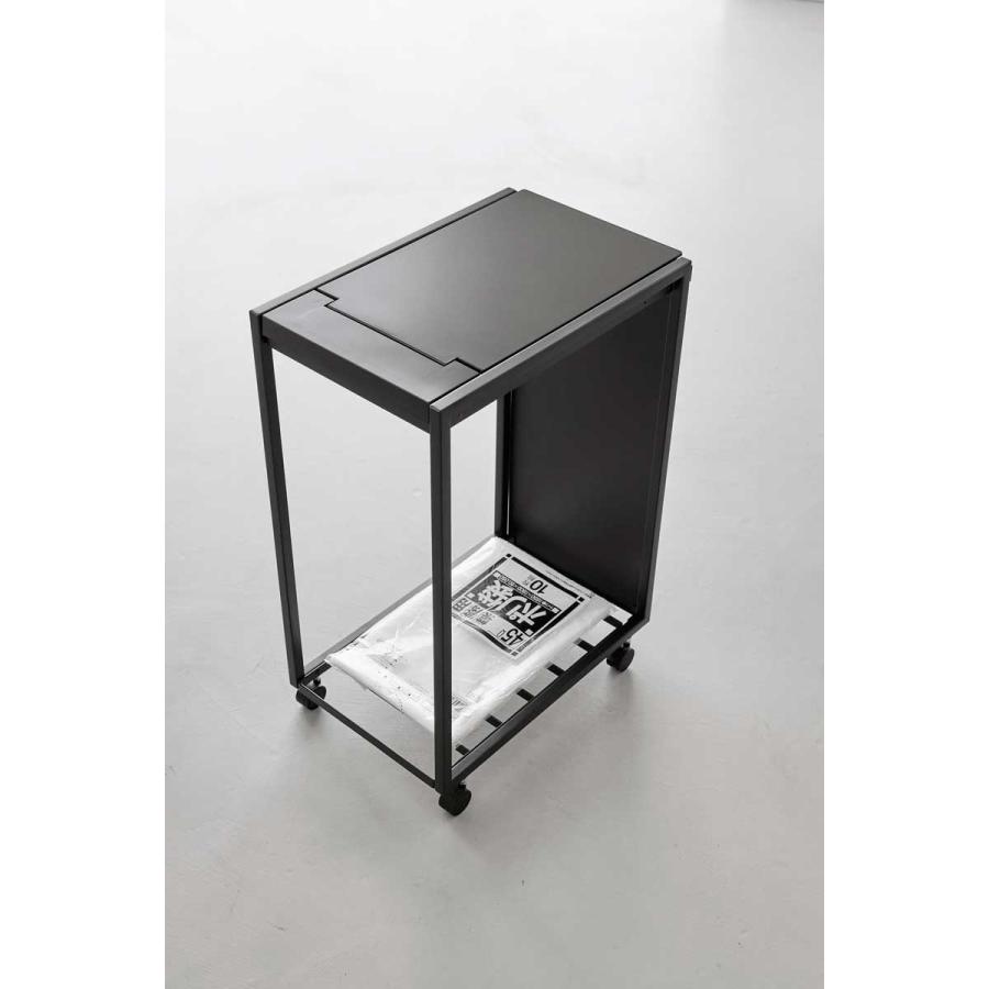 ゴミ箱 山崎実業 正規品 tower タワー スリム蓋付き目隠しダストワゴン 45L ダストボックス ごみ箱 正規販売店 10640 ブラック | tower | 06