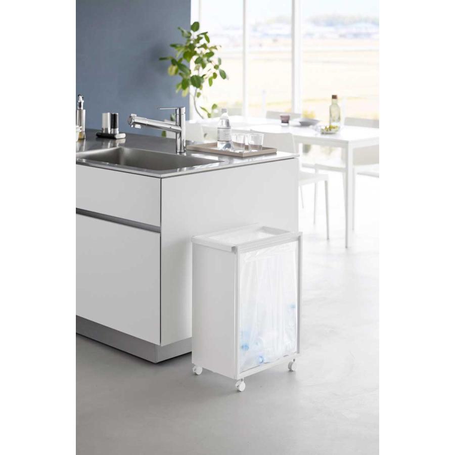 ゴミ箱 山崎実業 正規品 tower タワー スリム目隠しダストワゴン 45L ダストボックス ごみ箱 正規販売店 10641 ホワイト | tower | 02