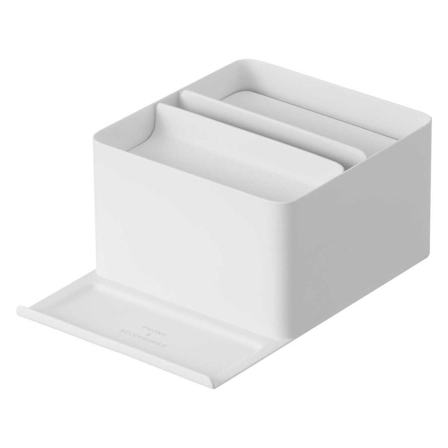 ティッシュケース 山崎実業 正規品 tower タワー スマホスタンド付きハーフティッシュケース ティッシュカバー 正規販売店 10707 ホワイト | tower | 01