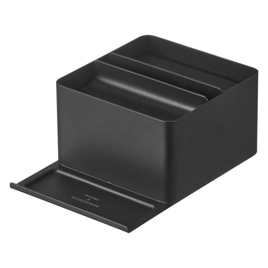 ティッシュケース 山崎実業 正規品 tower タワー スマホスタンド付きハーフティッシュケース ティッシュカバー 正規販売店 10708 ブラック | tower | 01