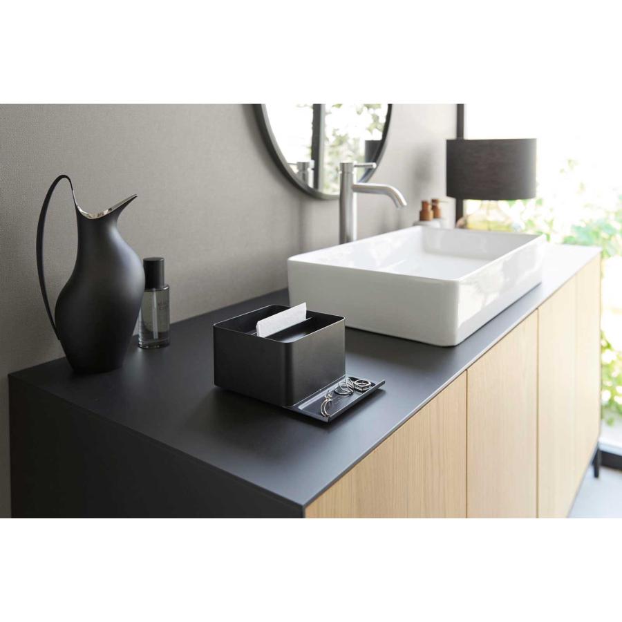 ティッシュケース 山崎実業 正規品 tower タワー スマホスタンド付きハーフティッシュケース ティッシュカバー 正規販売店 10708 ブラック | tower | 02