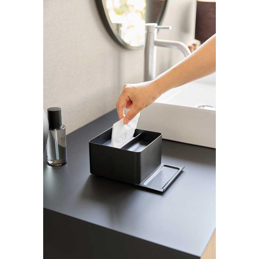 ティッシュケース 山崎実業 正規品 tower タワー スマホスタンド付きハーフティッシュケース ティッシュカバー 正規販売店 10708 ブラック | tower | 03