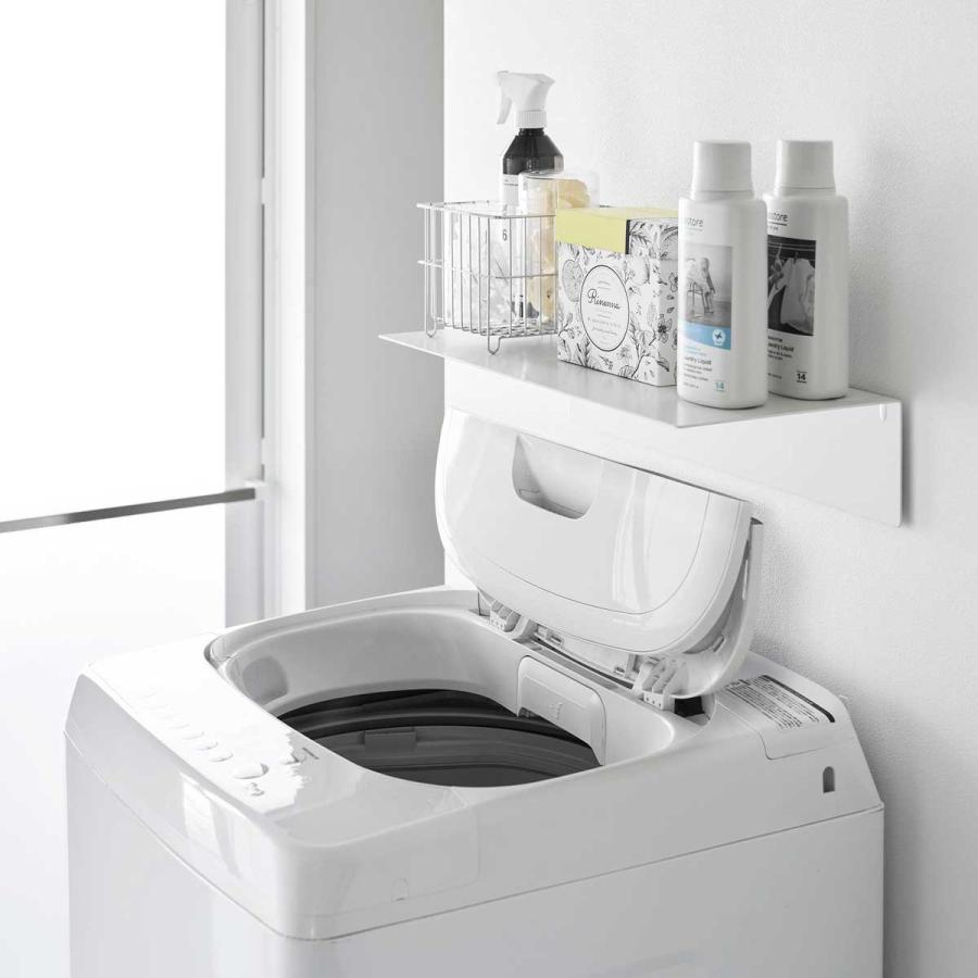 収納ラック 山崎実業 正規品 tower タワー 壁付け洗濯機上ラック スチールラック 正規販売店 10763 ホワイト | tower