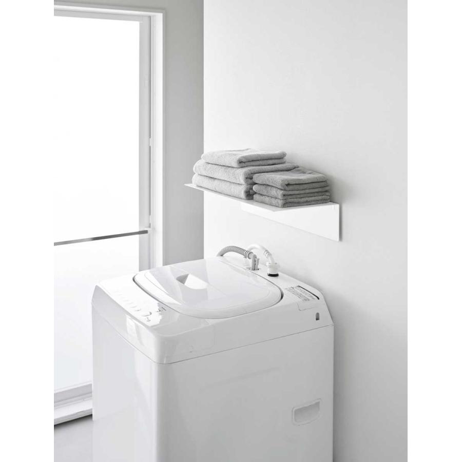 収納ラック 山崎実業 正規品 tower タワー 壁付け洗濯機上ラック スチールラック 正規販売店 10763 ホワイト | tower | 02