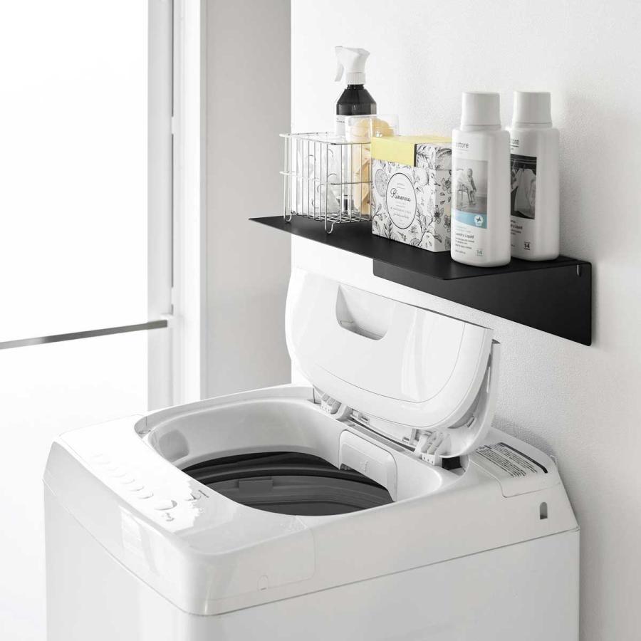収納ラック 山崎実業 正規品 tower タワー 壁付け洗濯機上ラック スチールラック 正規販売店 10764 ブラック | tower