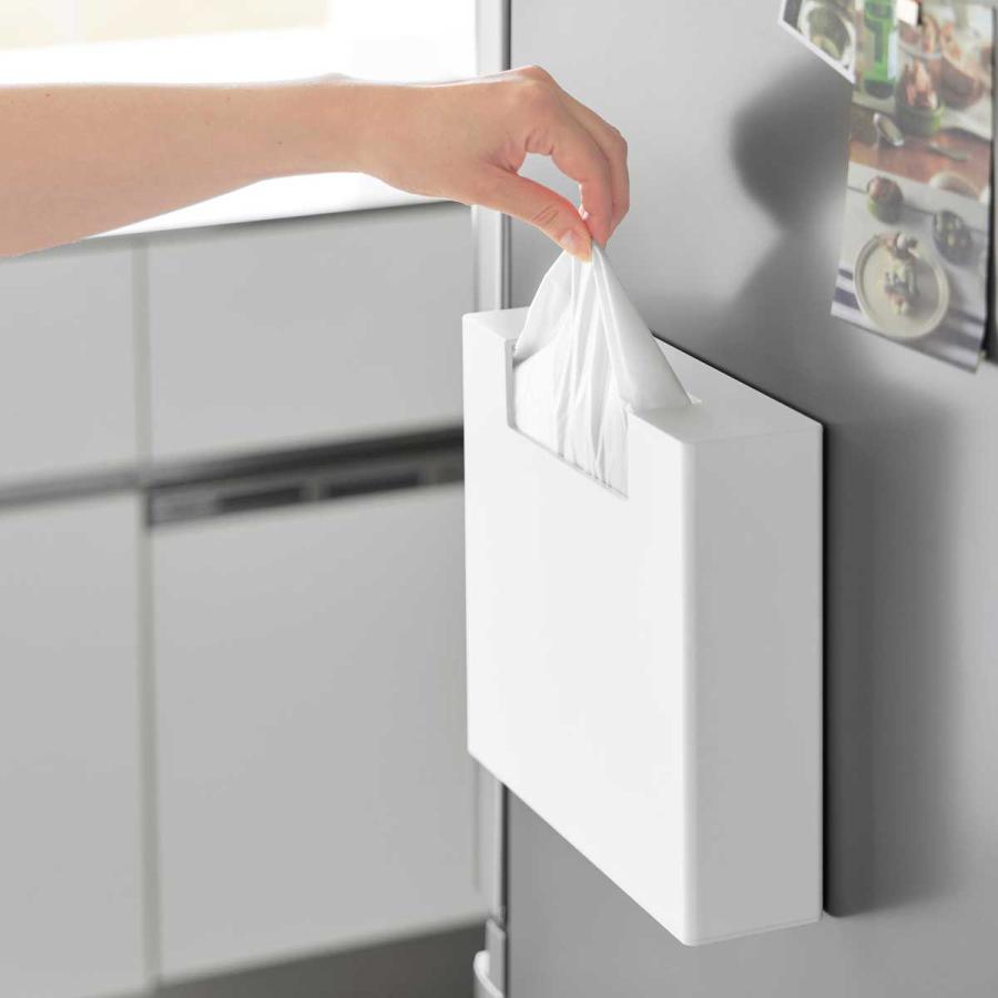 ゴミ袋ストッカー 山崎実業 正規品 tower タワー マグネットゴミ袋収納ホルダー 45L ゴミ袋収納 正規販売店 10664 ホワイト | tower