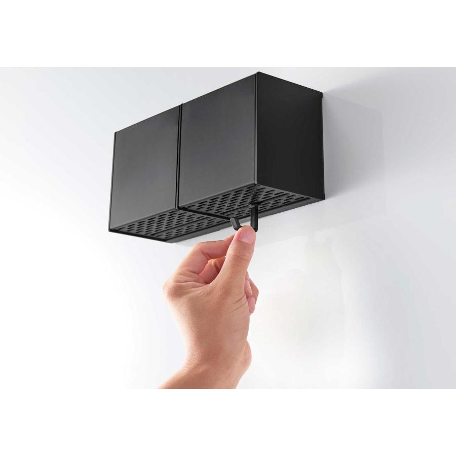 洗面台収納 山崎実業 正規品 tower タワー マグネット洗顔パウダーストッカー＆ダストボックス 洗面所 サニタリー 正規販売店 10782 ブラック | tower | 05