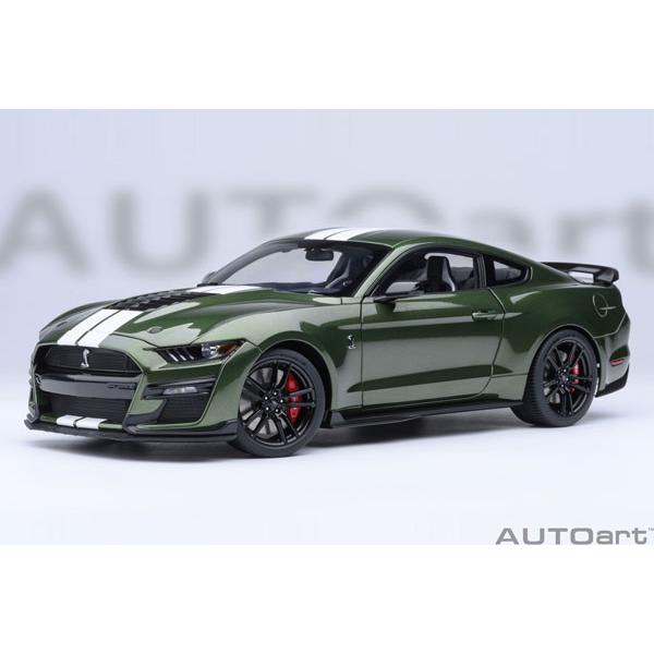 オートアート 1/18 フォード マスタング シェルビー GT500 （グリーン／ホワイト・ストライプ） (73097) | オートアート