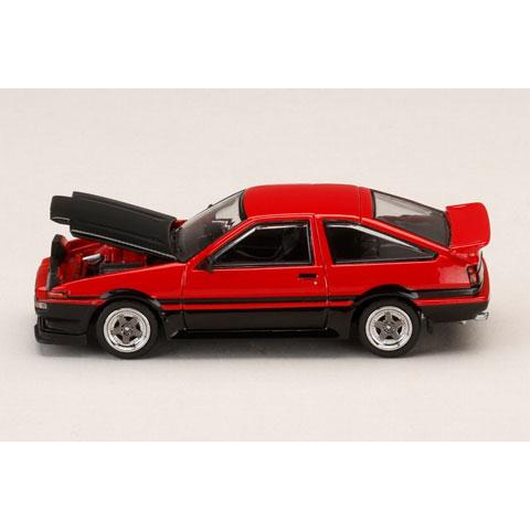 HJ64 1/64 トヨタ スプリンター トレノ GT APEX (AE86) 後期型 JDM Style カーボンボンネット レッド/ブラック (HJ647052RB) |  | 01