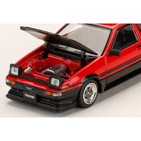 HJ64 1/64 トヨタ スプリンター トレノ GT APEX (AE86) 後期型 JDM Style カーボンボンネット レッド/ブラック (HJ647052RB) |  | 03