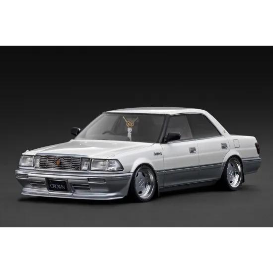 ignition_model 1/18 TOYOTA CROWN Royal Saloon G (130) Pearl White/Silver (IG3733) | ignition model