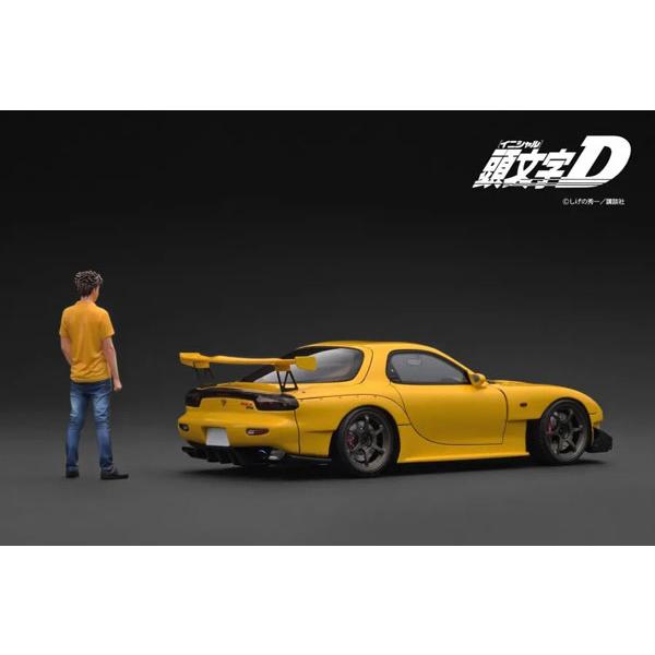 ignition_model 1/18 INITIAL D Mazda RX-7 (FD3S) Yellow With Mr. Keisuke Takahashi (IG3800) | ignition model | 01
