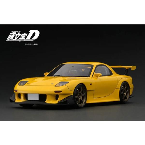 ignition_model 1/18 INITIAL D Mazda RX-7 (FD3S) Yellow With Mr. Keisuke Takahashi (IG3800) | ignition model | 02