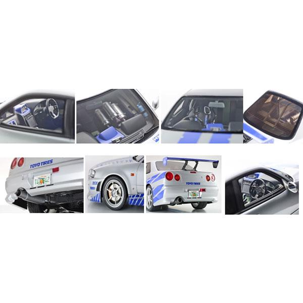 京商オリジナル 1/12 日産 スカイライン R34 GT-R 2001 "Fast & Furious"  (シルバー/ブルーストライプ)  (KSR12007A) | 京商 | 03