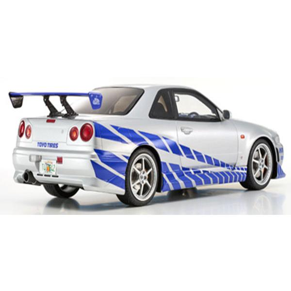 京商オリジナル 1/12 日産 スカイライン R34 GT-R 2001 "Fast & Furious"  (シルバー/ブルーストライプ)  (KSR12007A) | 京商 | 01