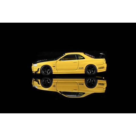 MOTORHELIX 1/64 Nissan Skyline GT-R (R34) Customized Lightning Yellow w/GT Aero Kit (M63475) |  | 01
